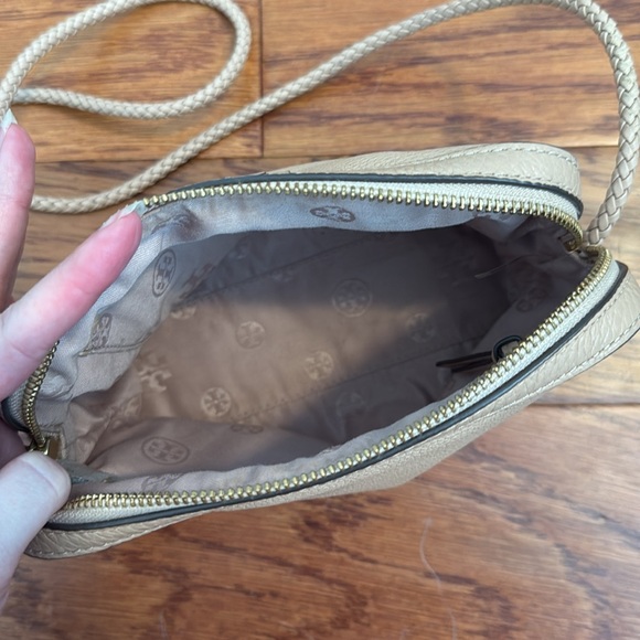 Tory Burch tan crossbody bag braided strap - Picture 3 of 9